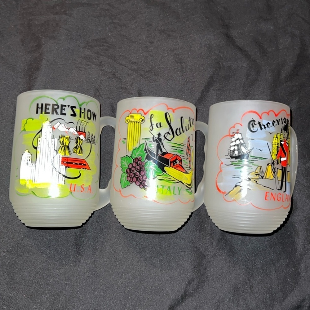 Vintage Frosted Beer Mugs (set of 3)